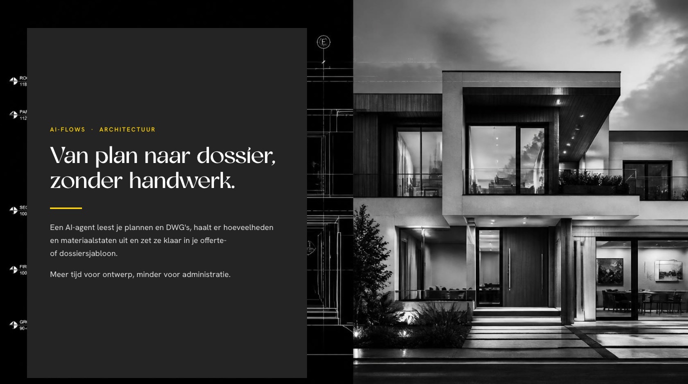 Van plan naar dossier, zonder handwerk — AI-flows voor architectuur